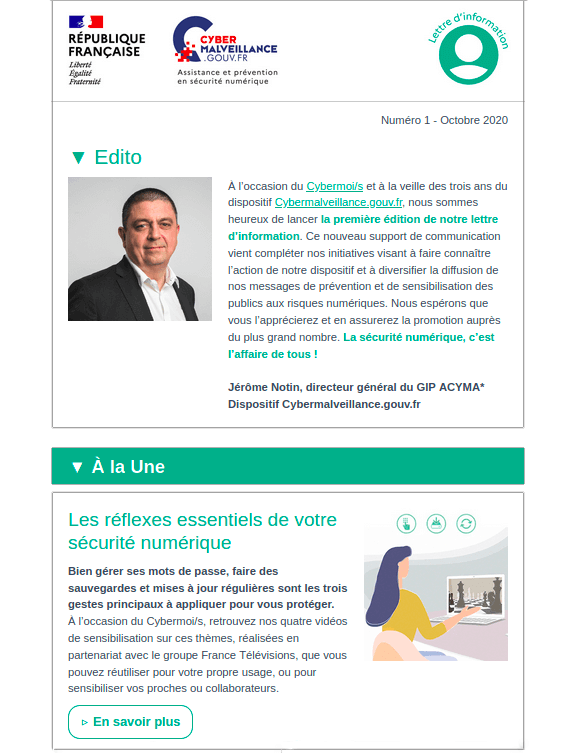 Extrait de la lettre d'information octobre 2020