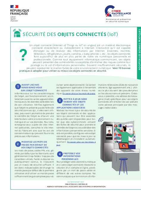 La sécurité des objets connectés (IoT)