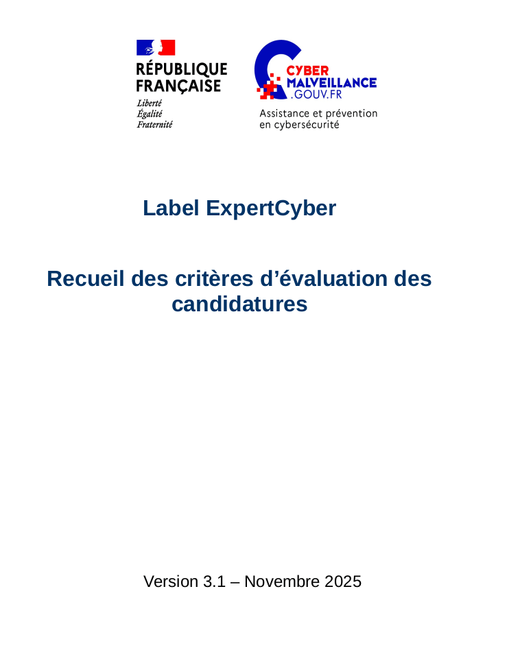 Recueil des critères d’évaluation des candidatures – Version 3.1