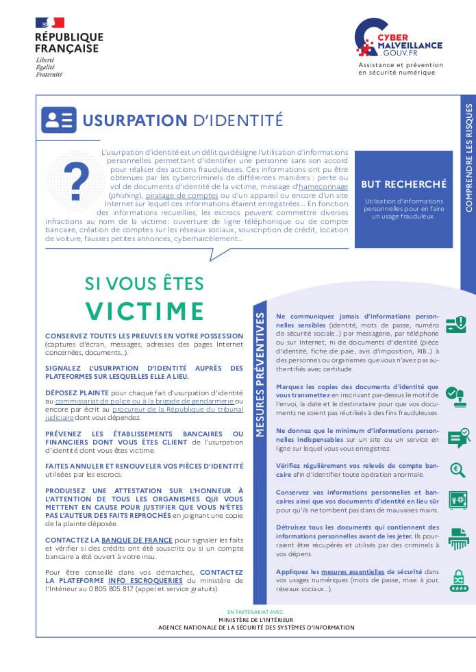 L'usurpation d'identité