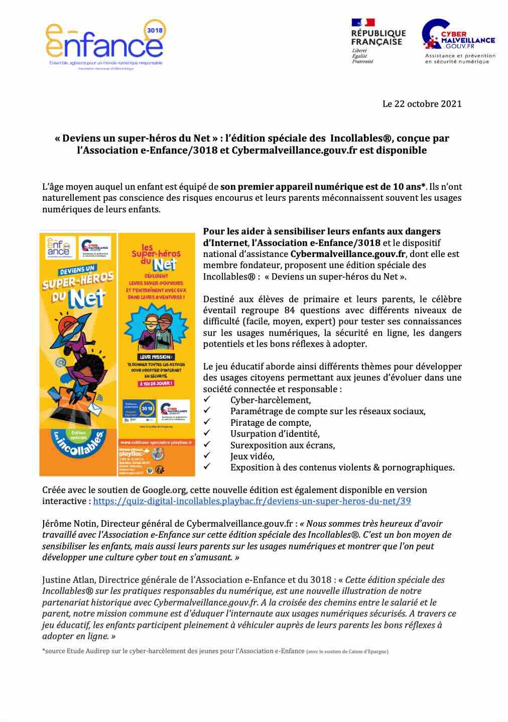 Communiqué 22/10/2026