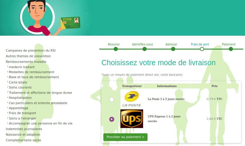 Phishing livraison carte vitale