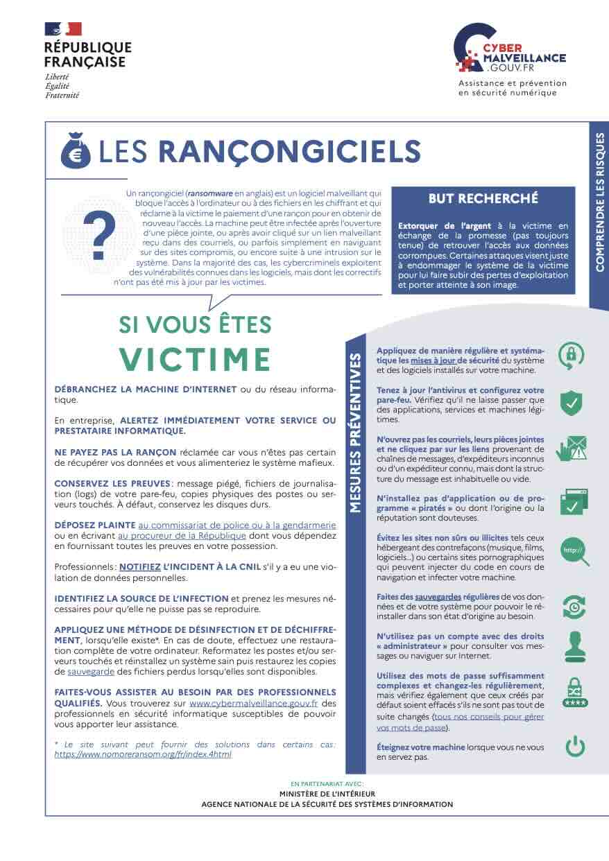 Les rançongiciels ou ransomwares