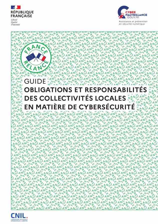 Guide "Les obligations et responsabilités des collectivités locales en matière de cybersécurité"
