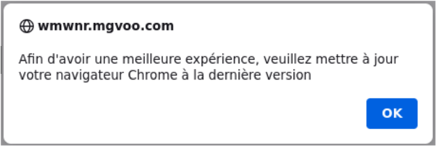 Message malveillant d'alerte pour les téléphones sous Android : "Afin d'avoir une meilleure expérience, veuillez mettre à jour votre navigateur Chrome à la dernière version"