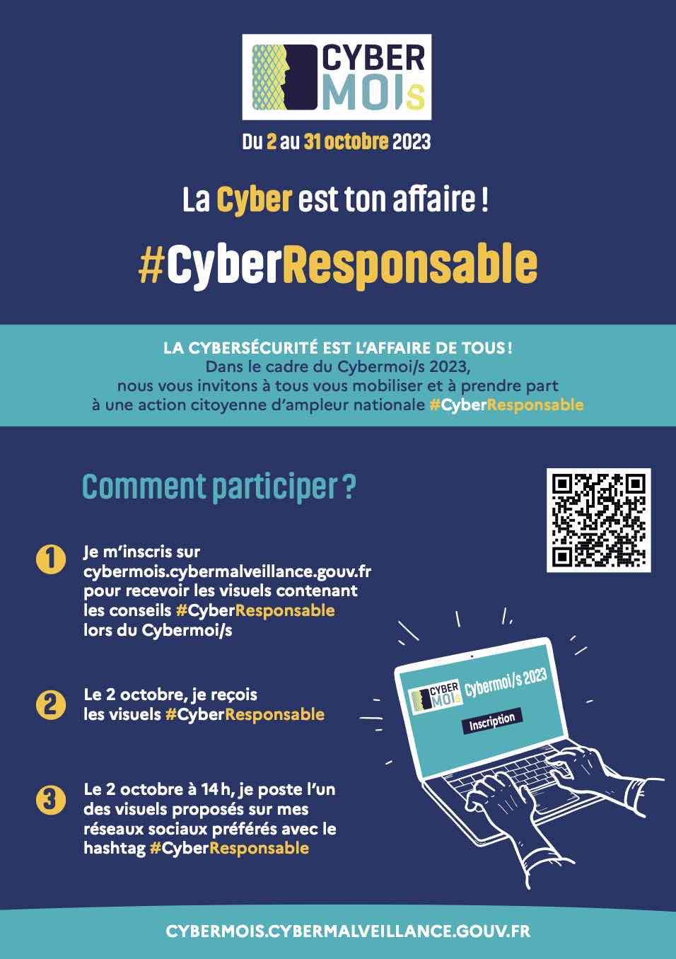 Affiche A3 de l'action #CyberResponsable