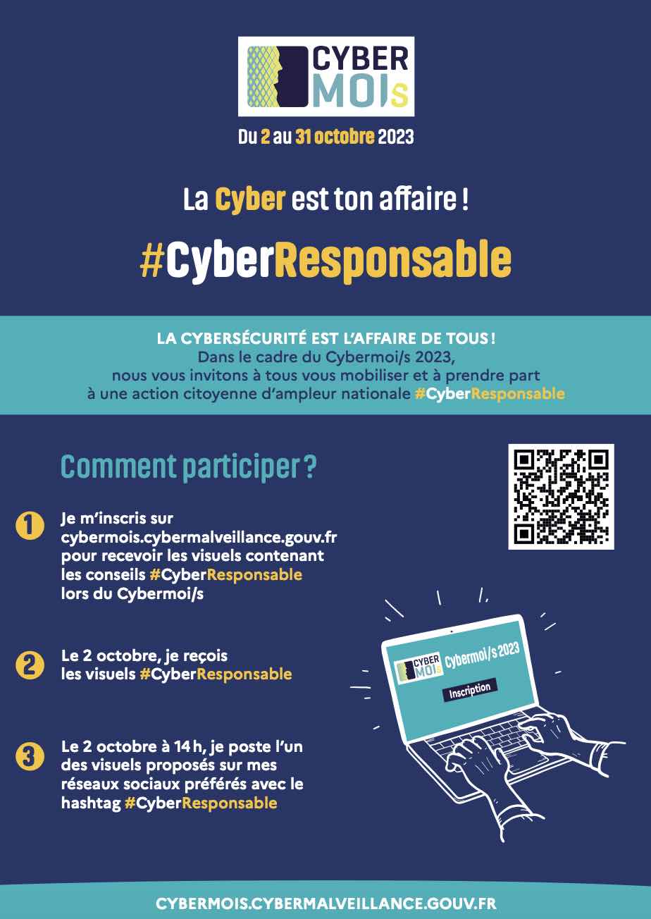 Affiche A4 de l'action #CyberResponsable