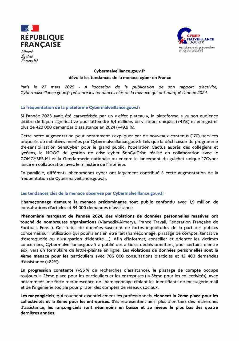 Communiqué 27/03/2025