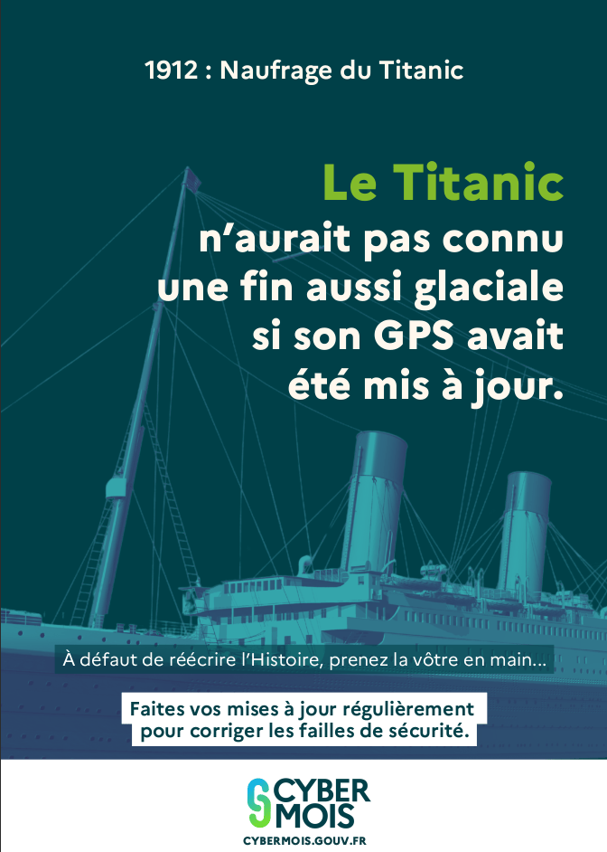 Affiche Titanic de la campagne Cybermois 2025