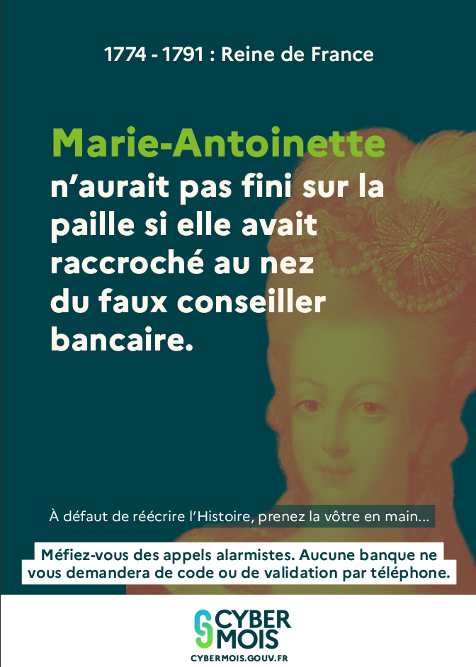 Affiche Marie-Antoinette de la campagne Cybermois 2025