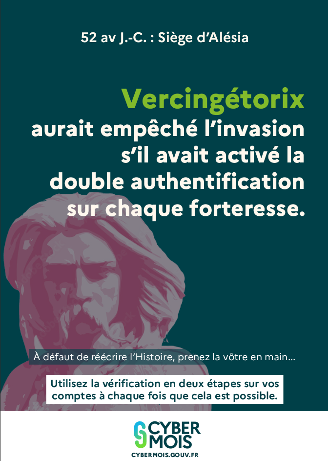 Affiche Vercingétorix de la campagne Cybermois 2025