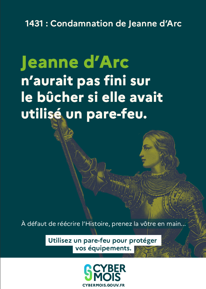 Affiche Jeanne d'Arc de la campagne Cybermois 2025