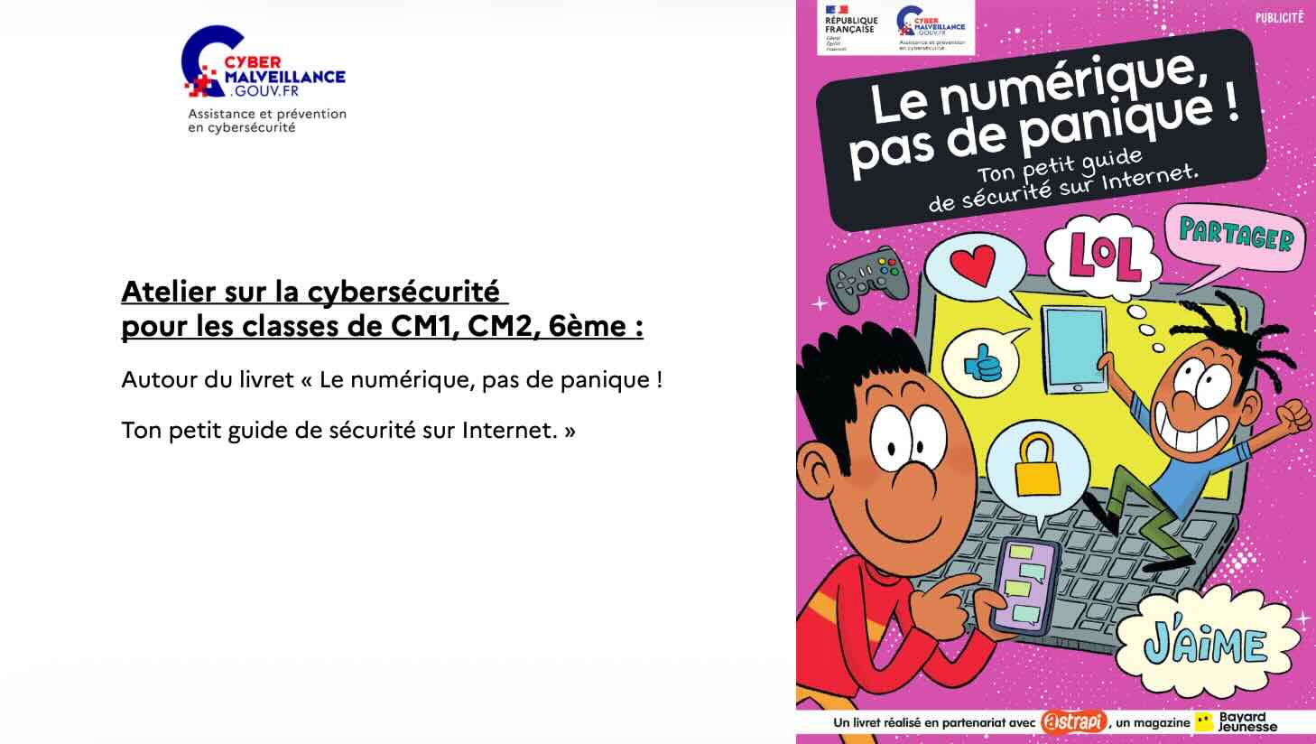 Support à diffuser pour les élèves