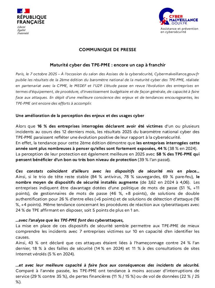 Communiqué 7/10/25