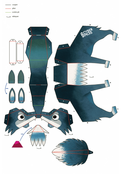 Paper toy loup Cybermois